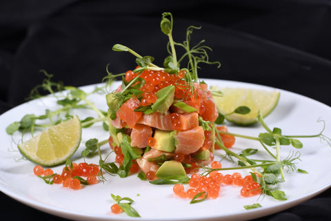Salmon Avocado Tartare with Salmon Ikura