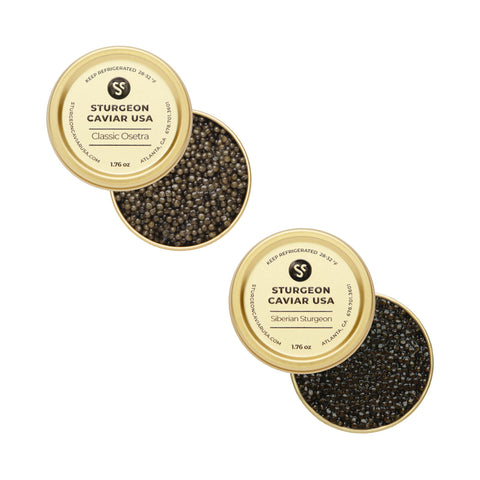 Classic Osetra & Siberian Sturgeon Caviar Tasting Set (2 x 1.76 oz)