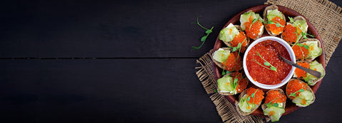 Seasonal selection of freshly arrived ikura